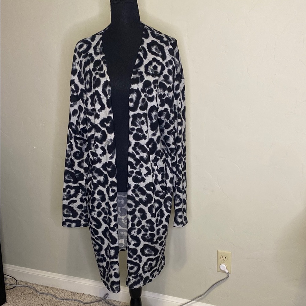 Leopard Print Open Cardigan